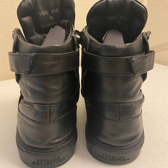 Versace Collection Black patent leather harness high top - Picture 4 of 5